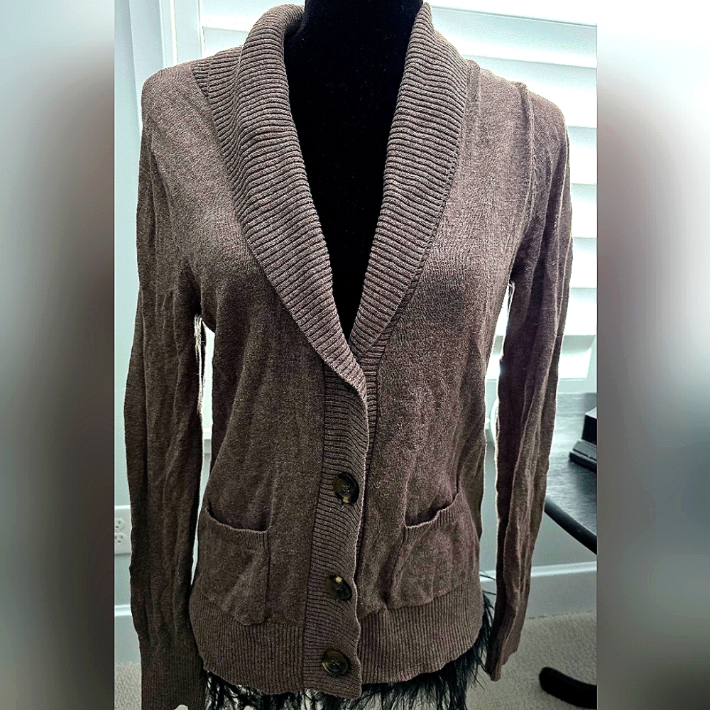 Mossimo Cozy Brown Cardigan with Button Details